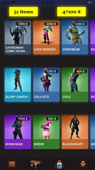 Zrzuty ekranu Fortnity Cases