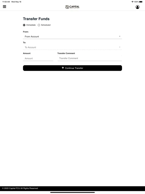 Capital FCU Mobile Banking iPad  Screenshots