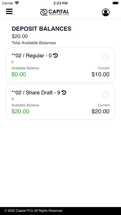 Capital FCU Mobile Banking Screenshots