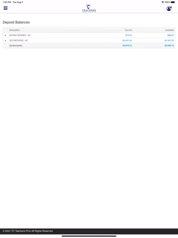 TC Teachers FCU iPad  স্ক্রিনশট