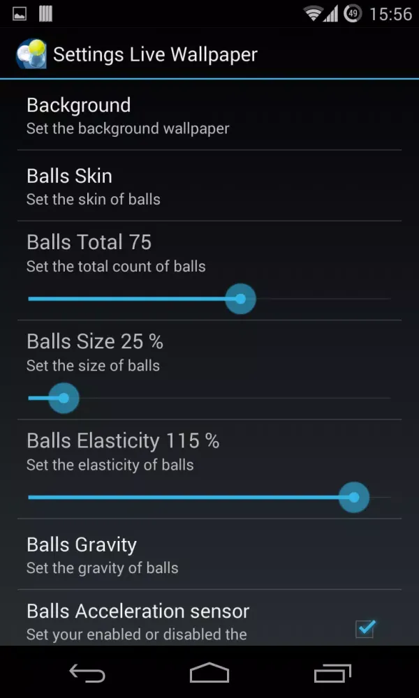 Ảnh chụp màn hình của Home Screen Balls Live Wallpaper
