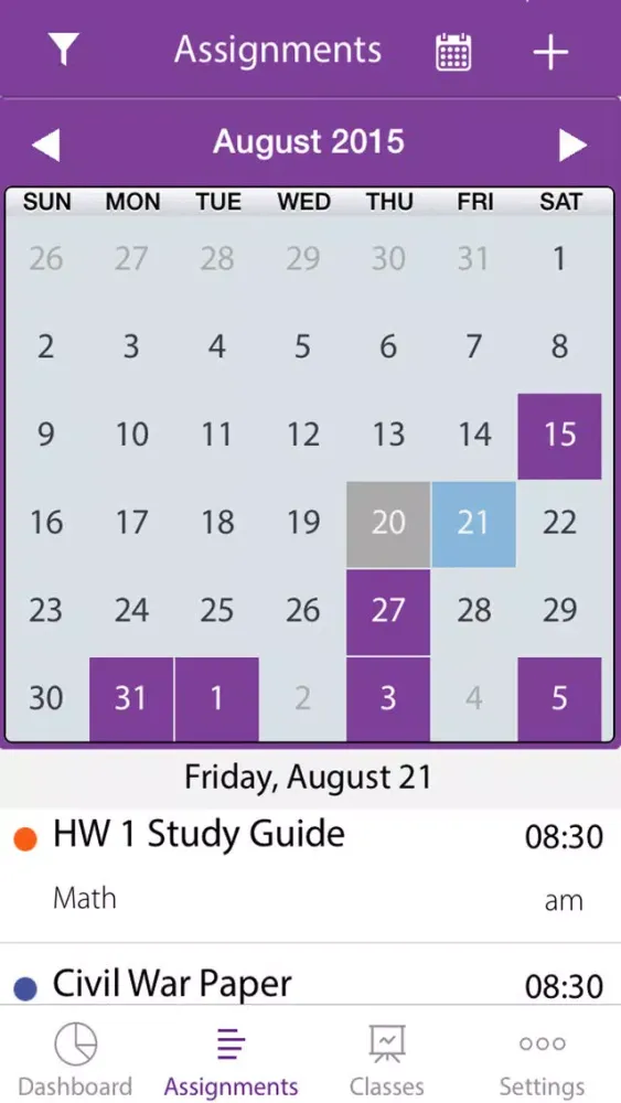 Homework Suite Student Planner & Syllabus Schedule Screenshots