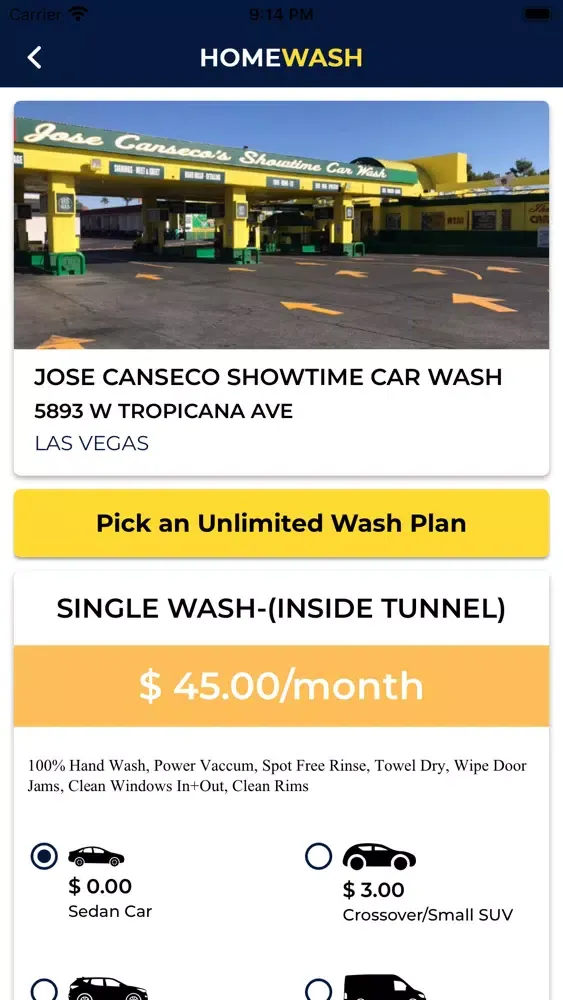 ภาพหน้าจอของ HomeWash-Car Wash Monthly Plan