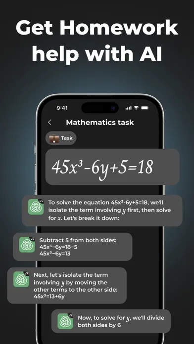 Capturas de pantalla de AI Homework Help: Math Solver