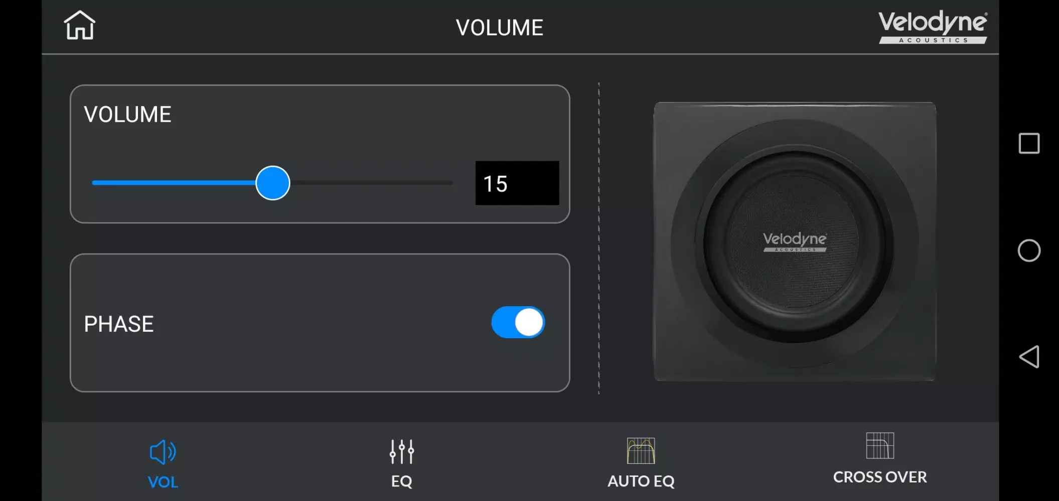 Velodyne Acoustics AutoEQ SUB 스크린샷