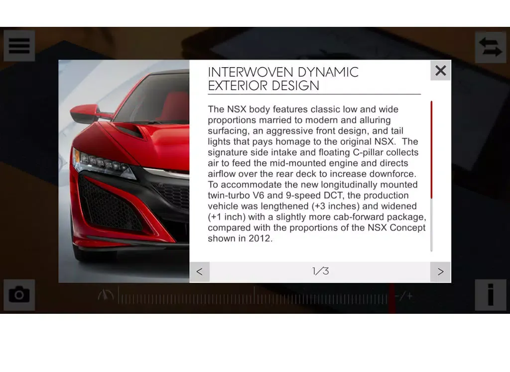 Capturas de pantalla de ACURA NSX eXperience iPad 