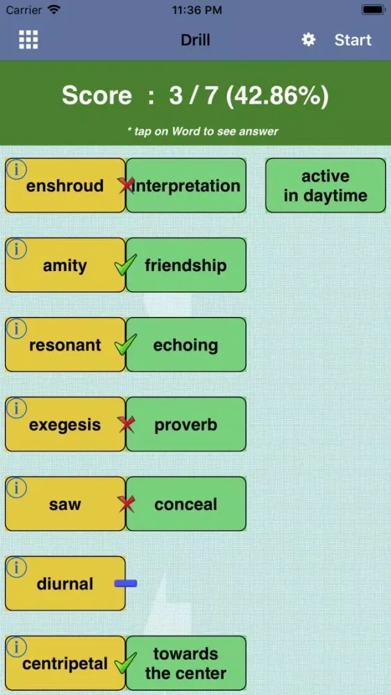 Vocabulary for GRE ® Test 스크린샷