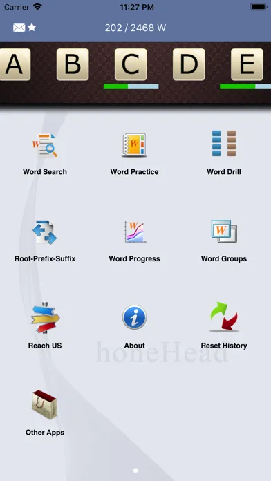 Capturas de tela do LSAT Vocabulary Lite