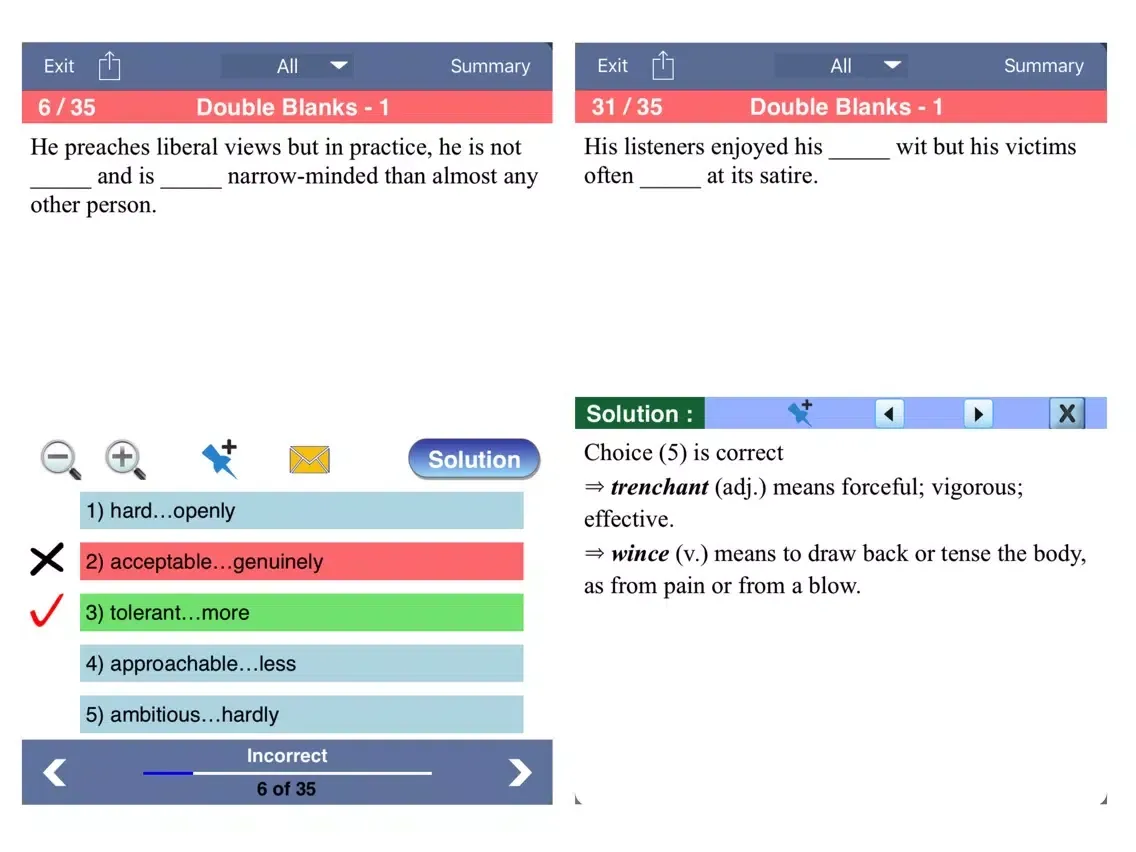 Tangkapan layar PSAT English Lite iPad 