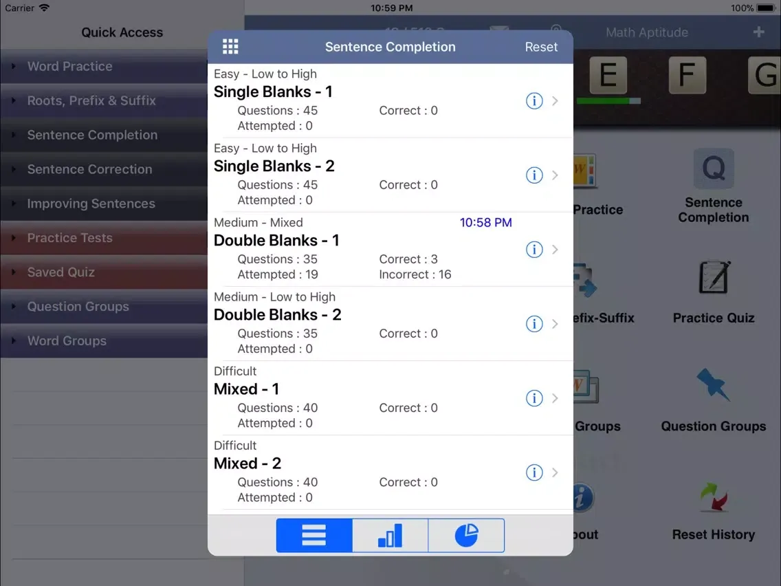 Tangkapan layar PSAT English Lite iPad 