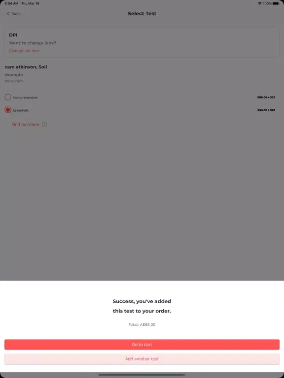 Tangkapan skrin Hone Test iPad 