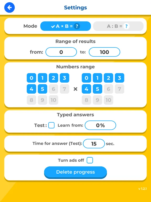 Tangkapan skrin Times Tables Multiplication IQ iPad 