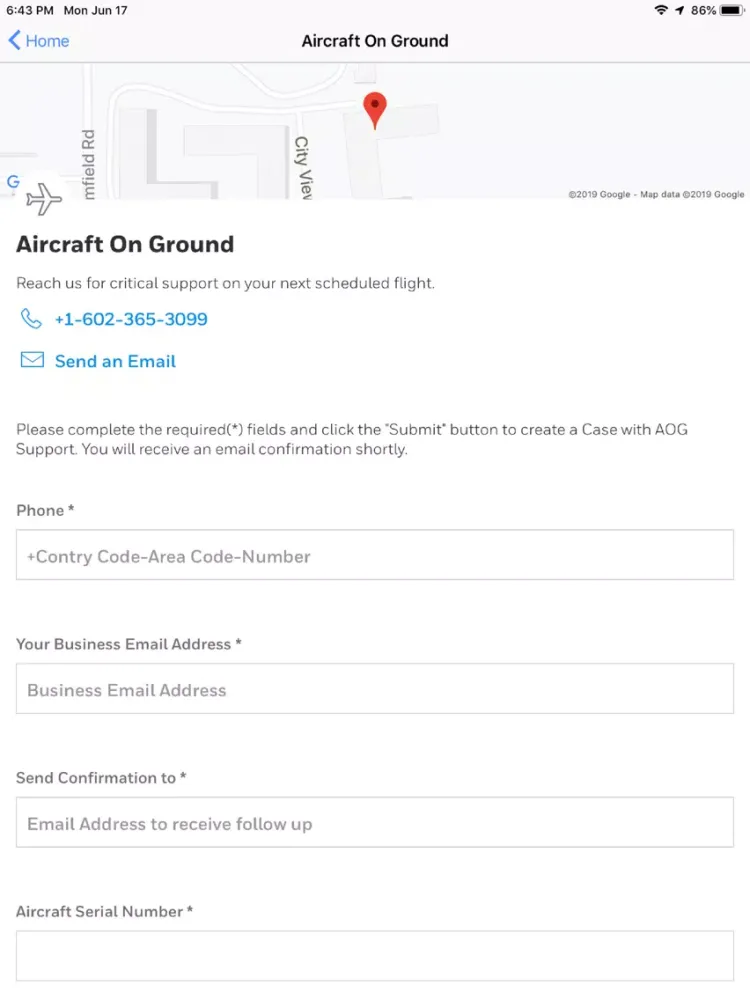 ภาพหน้าจอของ Direct Access iPad 