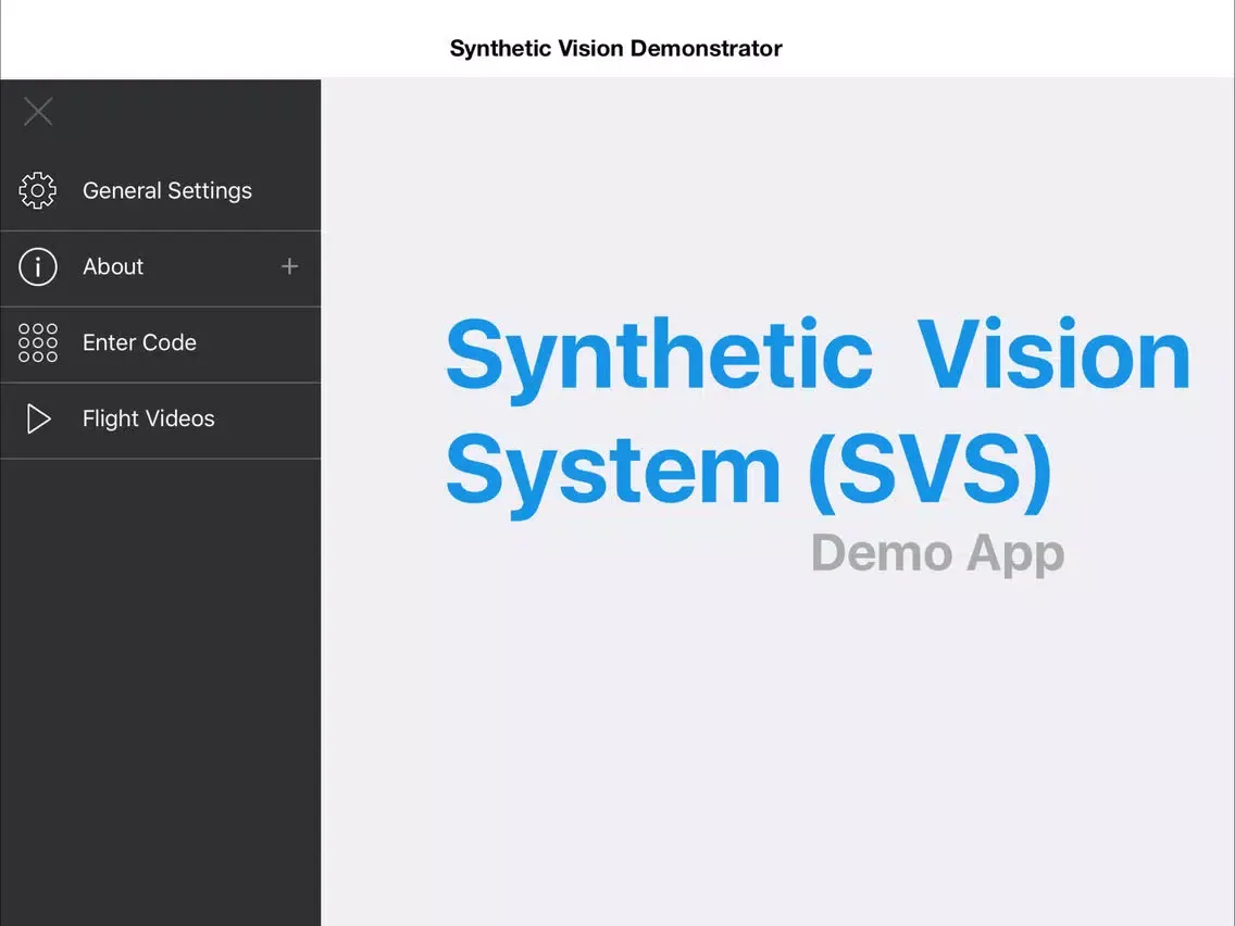Tangkapan skrin Synthetic Vision Demonstrator App iPad 