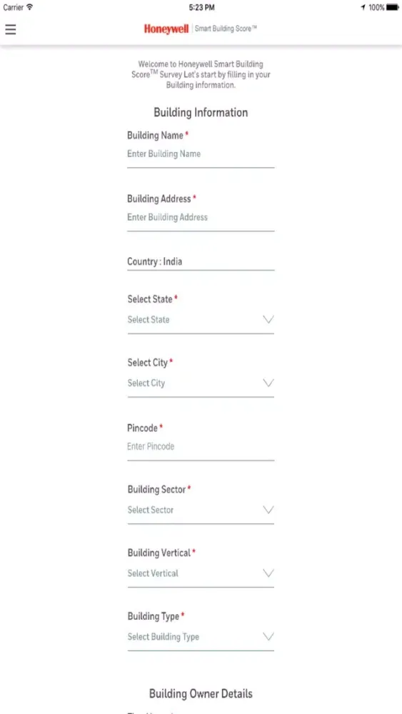 Honeywell Smart Building Score スクリーンショット