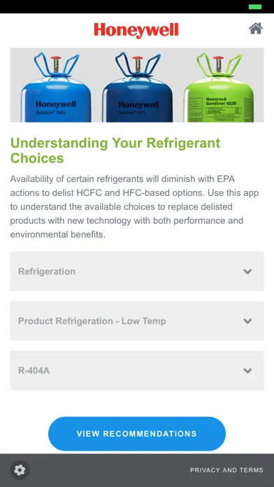 Скриншоты Refrigerant Selection Tool