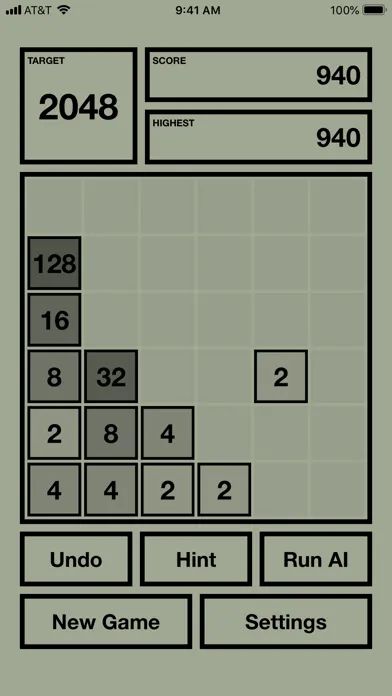 Zrzuty ekranu 2048X AI - 2048 with AI solver