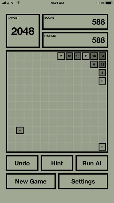 Zrzuty ekranu 2048X AI - 2048 with AI solver
