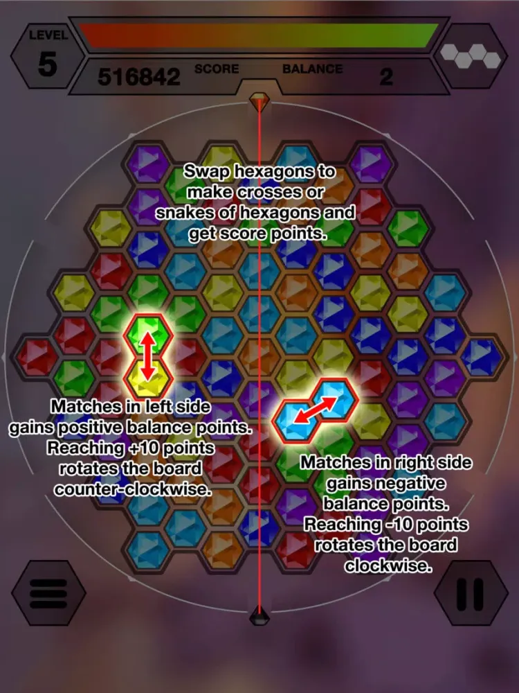 Tangkapan skrin Hexazle - Hexagon Puzzle to connect, match and balance hexagons into snake or cross iPad 