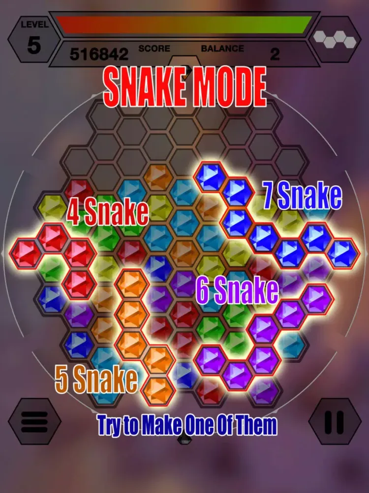 Tangkapan skrin Hexazle - Hexagon Puzzle to connect, match and balance hexagons into snake or cross iPad 