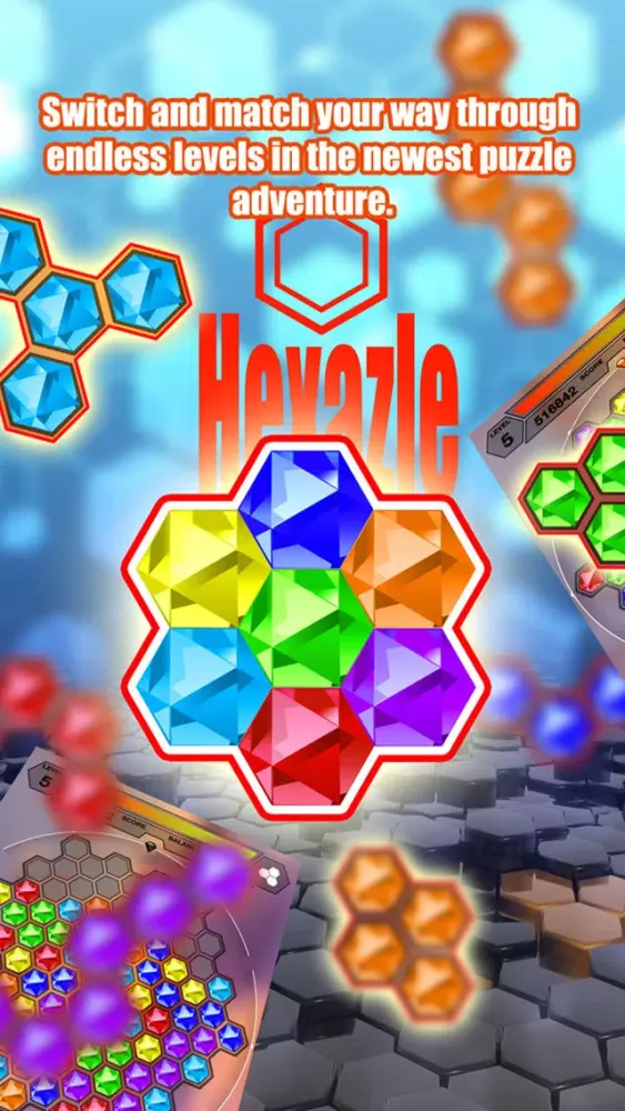 Tangkapan skrin Hexazle - Hexagon Puzzle to connect, match and balance hexagons into snake or cross