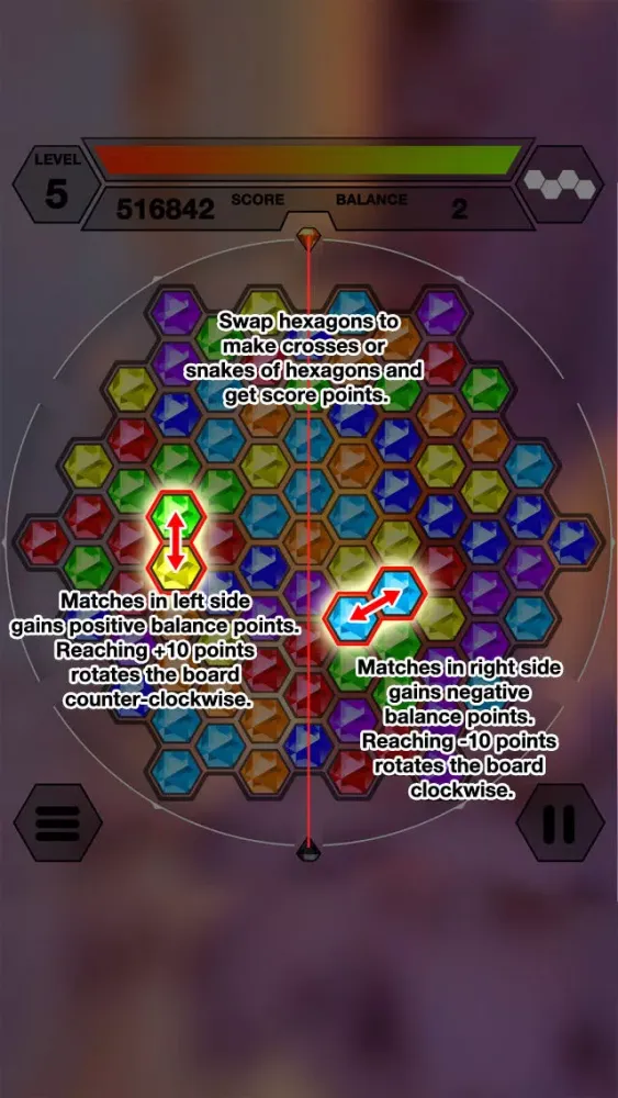 Tangkapan skrin Hexazle - Hexagon Puzzle to connect, match and balance hexagons into snake or cross