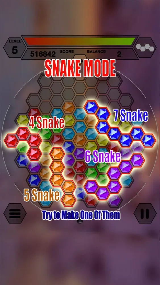 Tangkapan skrin Hexazle - Hexagon Puzzle to connect, match and balance hexagons into snake or cross