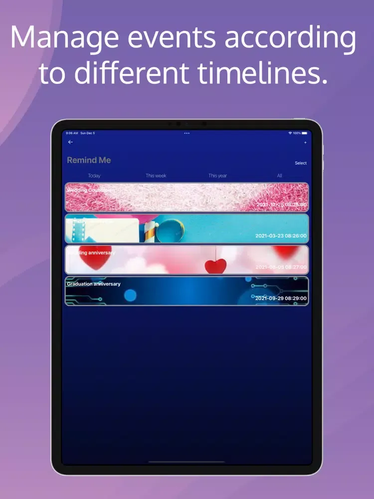 Remind Me - Event Reminder iPad  Screenshots