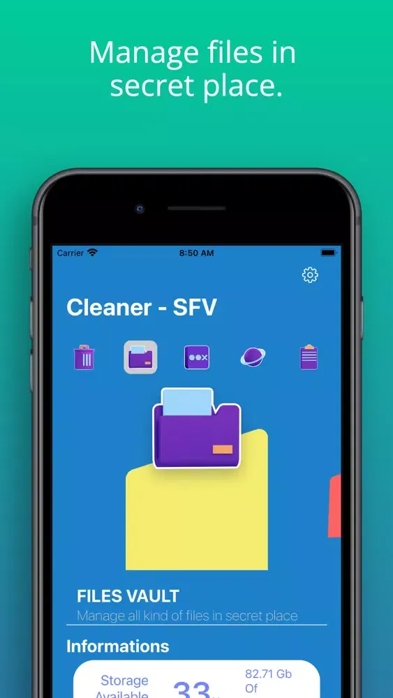 Tangkapan layar iCleaner - SFV