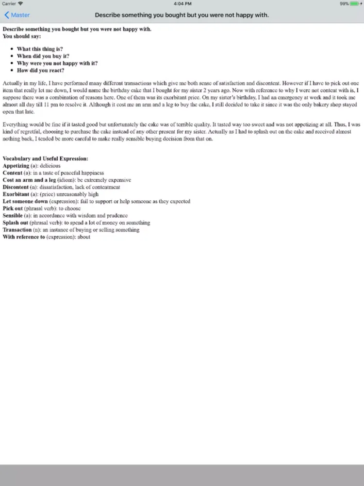 Ielts Skill Speaking - Writing iPad  스크린샷