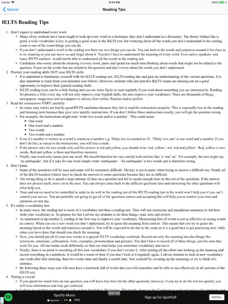 ภาพหน้าจอของ Ielts Exam Practice tips iPad 
