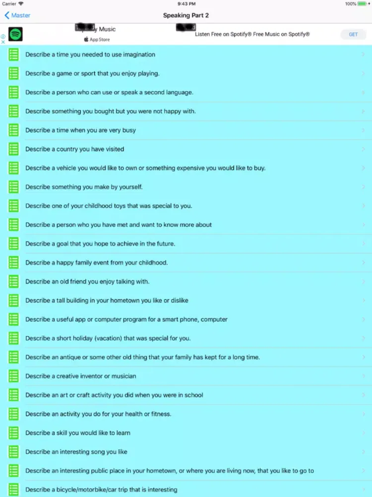 Ielts Speaking iPad 应用截图