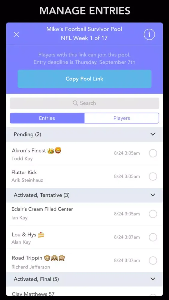 Survivor: The Sports Pool Game Screenshots