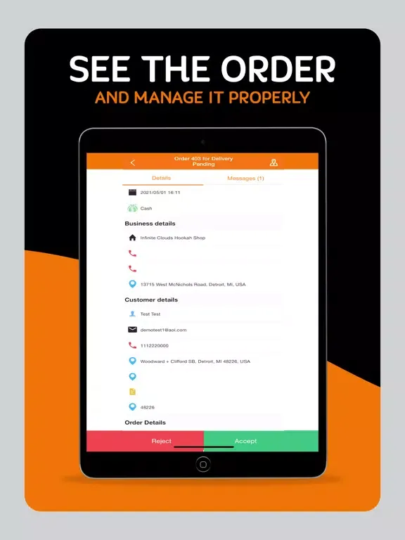 ภาพหน้าจอของ Hookah Go Business iPad 