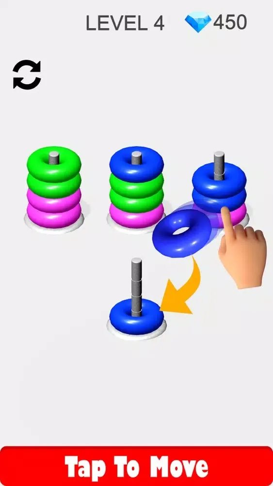 Capturas de pantalla de Hoop Stack Colors & Ring Games