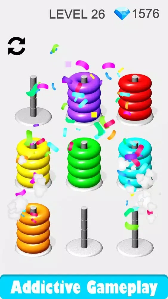 Capturas de pantalla de Hoop Stack Colors & Ring Games