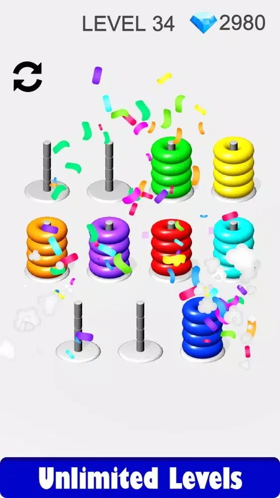 Capturas de pantalla de Hoop Stack Colors & Ring Games