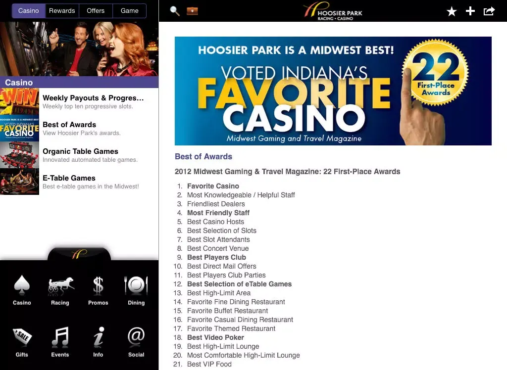 Captures d'écran de Hoosier Park Racing Casino iPad 