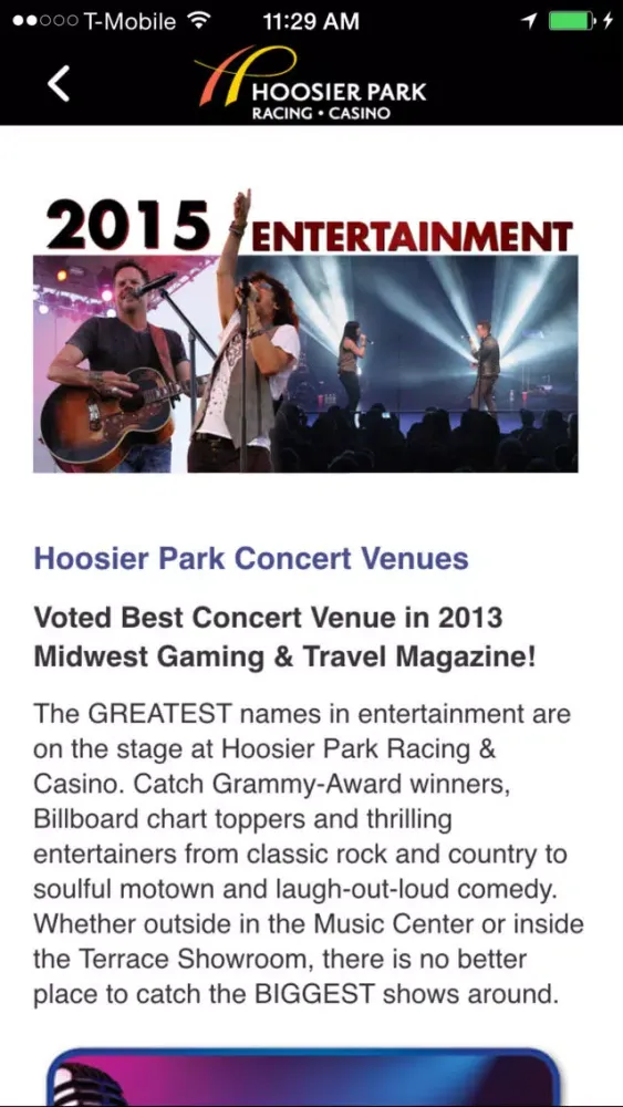 Captures d'écran de Hoosier Park Racing Casino