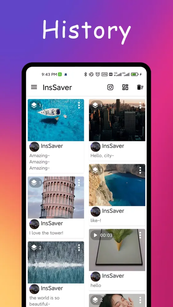 صور Instdown: Video Downloader