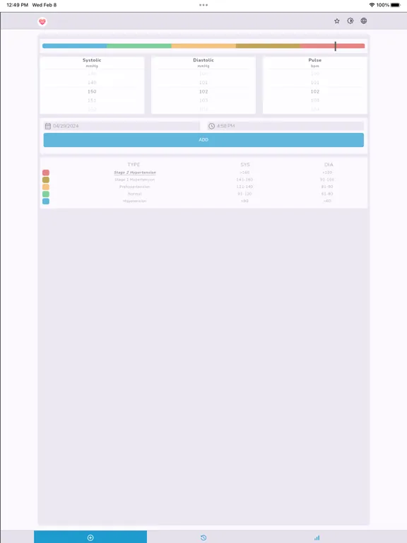 Blood Pressure Diary Offline iPad 應用截圖