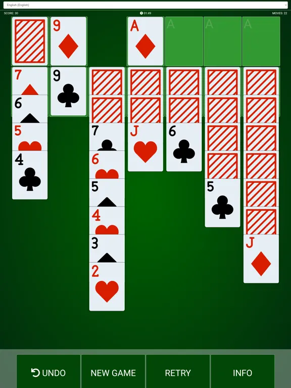 Ảnh chụp màn hình của Offline Solitaire iPad 