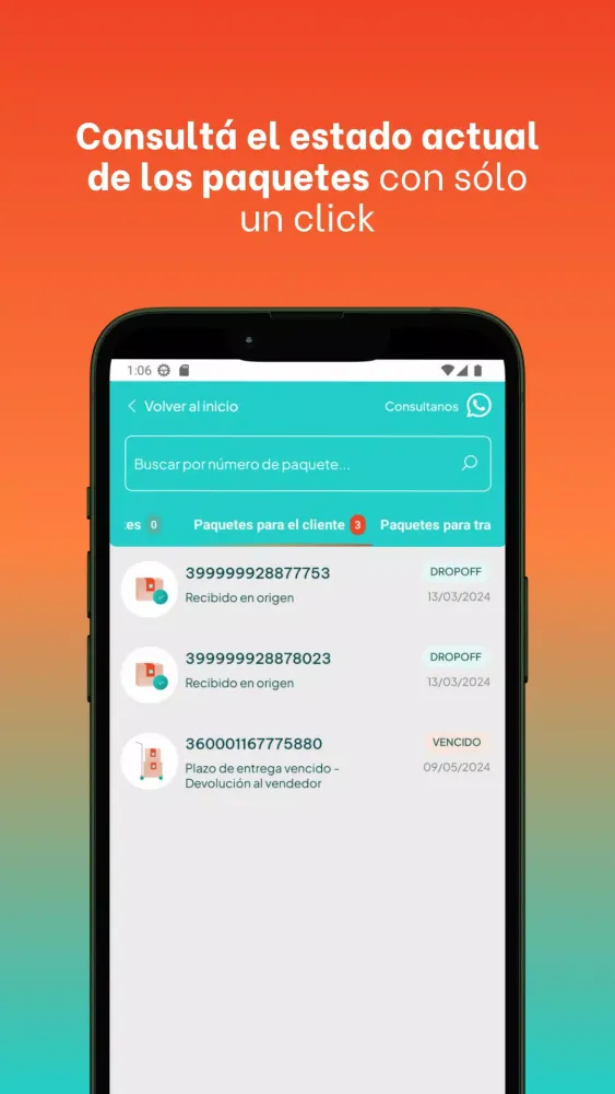 Zrzuty ekranu HOP Puntos de Entrega