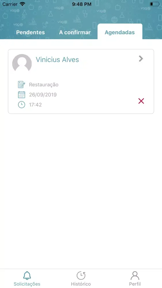 Tangkapan layar Horário Vago - Profissionais