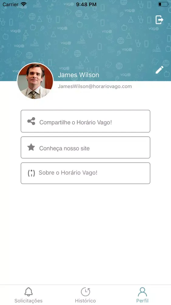 Tangkapan layar Horário Vago - Profissionais