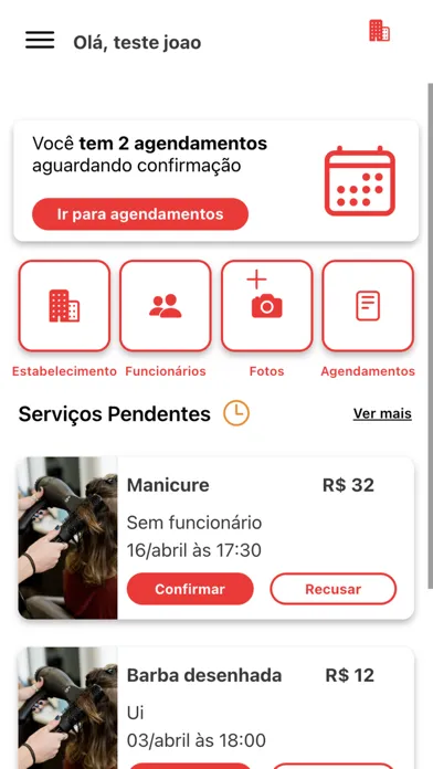 Скриншоты HoraVIP Estabelecimento