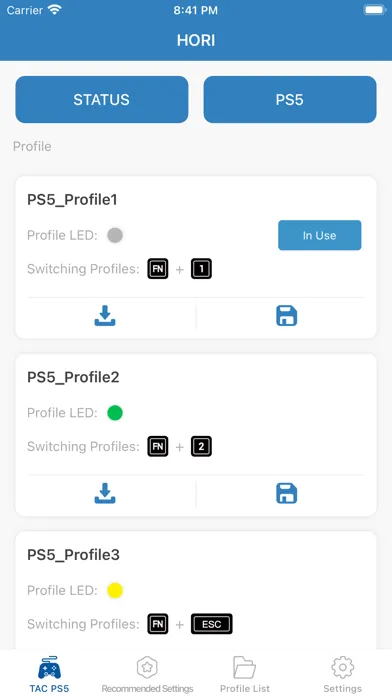 Capturas de pantalla de TAC-PS5™ HORI Device Manager