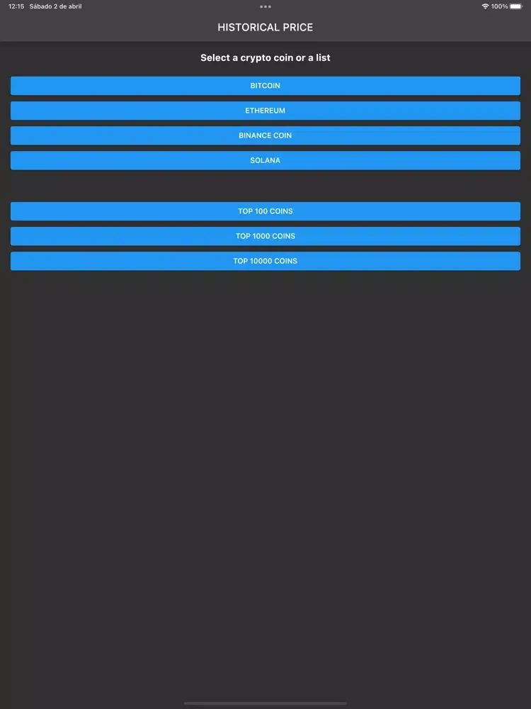 Скриншоты Crypto Coin Historical Price iPad 