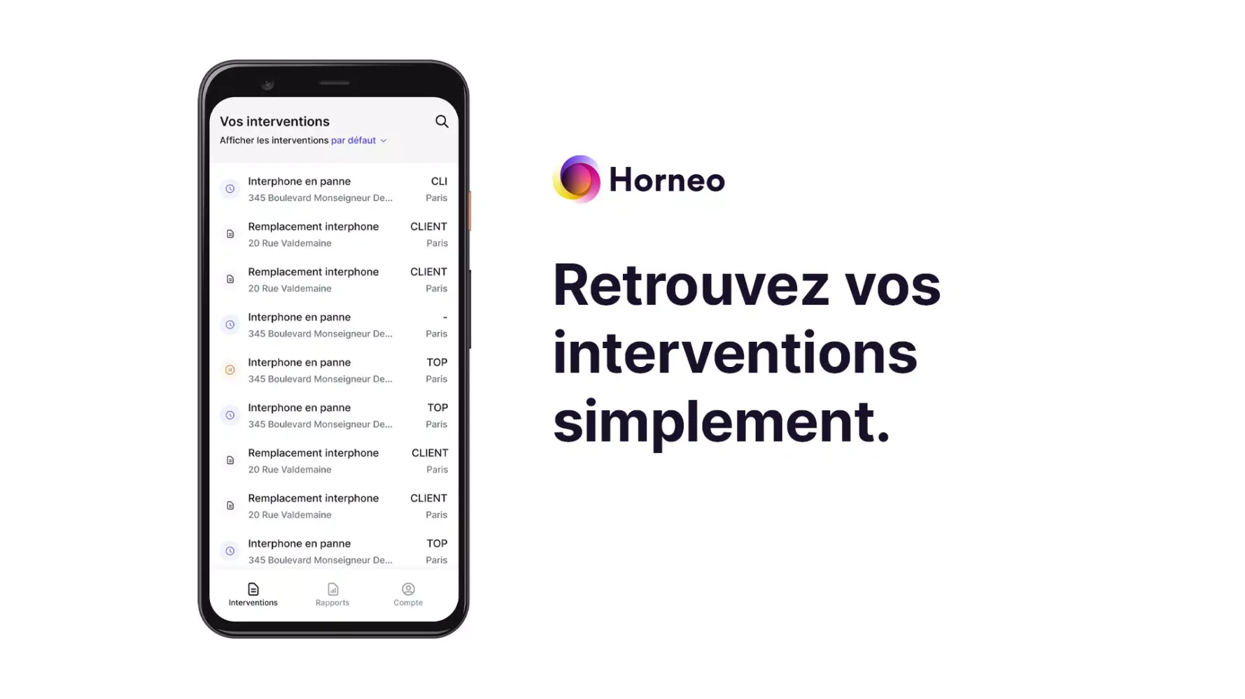Horneo GMAO Ekran Görüntüleri