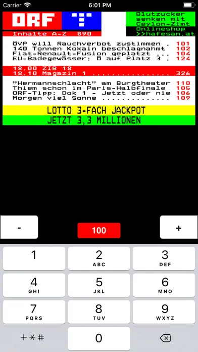 TeleGexx - ORF Teletext 스크린샷